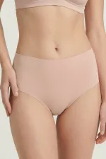 Egyptian Laser Cut High Waist Thong Powder Pink