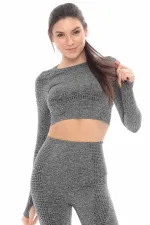 Mısırlı Kadın Spor Tayt Takımı Gri Melanj