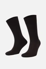 Mısırlı Men's Mercerized Single Summer Ankle Socks Dark Brown