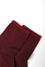 Mısırlı Kadın Merserize Tekli Soket Çorap Vişne