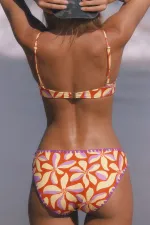 Mısırlı Etekli Uzun Üçgen Bikini Takım Flower