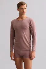 BAMBU HERCULES Slim Fit Bisiklet Yaka Uzun Kollu Erkek  Fanila Lavender