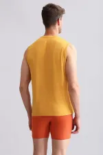 Mısırlı BAMBU ZEUS Regular Fit V Yaka Sporcu Atlet / T-Shirt Hardal