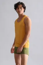 Mısırlı ORGANIC Pamuklu HERCULES Slim Fit Basic Atlet Hardal