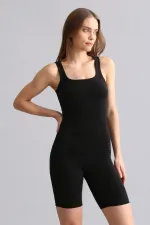 Mısırlı Modal By TENCEL U HELEN Thick Strap Long T-Shirt / Tank Top Black