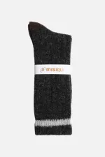 Mısırlı Unisex Alpaka Yünü Kışlık Çemberli Tekli Soket Çorap Antrasit