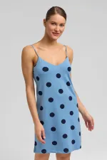 Chemise de nuit égyptienne en maille modal à bretelles, bleu ciel