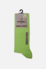 Mısırlı Erkek Organik Pamuklu Tekli Soket Çorap Yeşil