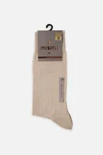 Mısırlı Men's Mercerized Single Summer Ankle Socks Dark Beige