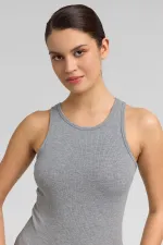 Débardeur camisole pour femme égyptienne, gris chiné