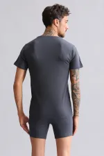 Mısırlı Modal By TENCEL HERCULES Slim Fit Bisiklet Yaka Fanila / T-Shirt Antrasit