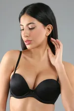 Soutien-gorge égyptien noir basique bonnet B, effet push-up.