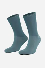 Men's Bamboo Single Diabetic Elastic-Free Ankle Socks Pastel Blue