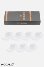 MODAL Kadın Kutulu 7 Çift Patik Çorap Beyaz