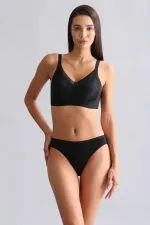 Mısırlı Modal By TENCEL HERA İnce Lastikli 3'Lü Brazillian Külot Siyah