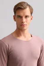 BAMBU HERCULES Slim Fit Bisiklet Yaka Uzun Kollu Erkek  Fanila Lavender