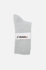 Mısırlı Kadın Bambu Simli Soket Çorap Açık Gri