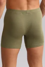 Mısırlı BAMBU ZEUS LUXURY Regular Fit Metal Armalı Long Boxer Haki Zeytin