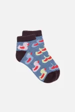 Mısırlı Unisex Pamuklu 3 Çift Ördek Desenli Çocuk Patik Çorap Ördek Desenli