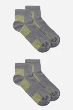 Mısırlı Unisex Coolmax 2 Çift Özel Paketli Kısa Konç Çorap Gri