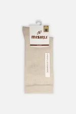 Mısırlı Kadın Modal Kaşmir Tekli Soket Çorap Taş Rengi