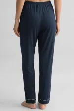 Mısırlı Kadın Bambu Beli Lastikli  Pijama Alt Lacivert