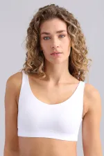 Crop top blanc en modal pour femme de TENCEL MEGAN