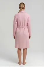 Robe courte gaufrée en coton pour femme, rose clair, style égyptien