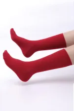 Mısırlı Kadın Modal Kaşmir Tekli Soket Çorap Kırmızı
