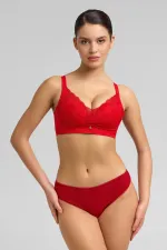 Soutien-gorge fantôme rouge à détails en dentelle