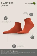 Chaussettes unisexes en bambou pour diabétiques, couleur rouille