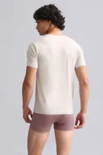 Mısırlı BAMBU HERCULES Slim Fit V Yaka Fanila / T-Shirt Toprak Bej