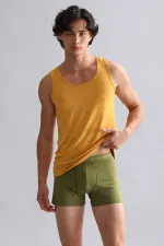 Mısırlı Modal By TENCEL HERCULES Slim Fit Basic Tank Top Mustard