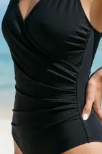 Mısırlı Aksesuarlı Kruvaze Mayo Siyah