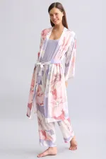 Mısırlı Women's Bamboo Robe Dark Lilac