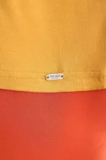 Mısırlı BAMBU ZEUS LUXURY Regular Fit V Yaka Fanila / T-Shirt Hardal