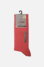 Mısırlı Erkek Organik Pamuklu Tekli Soket Çorap Kiremit