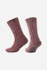Chaussettes d'hiver rouges en laine mérinos pour femmes égyptiennes, coupe-froid, semelle antidérapante.
