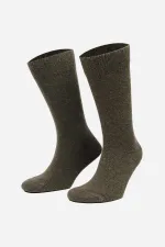 Mısırlı Erkek Koyun Yünü Tekli Soket Çorap Haki