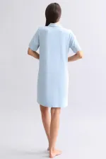 Chemise de nuit en bambou bleu pour femme égyptienne