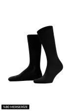 Chaussettes égyptiennes mercerisées ergonomiques brodées ultra-fines pour hommes, noires