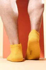 Mısırlı Erkek Pamuklu Tekli Yazlık Patik Çorap Sarı