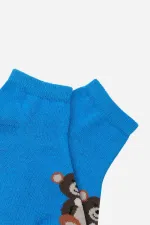 Chaussettes courtes unisexes en coton égyptien, motif ours en peluche, lot de 3 paires pour enfants