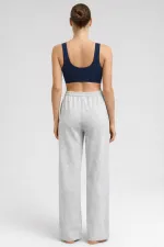 Women's Straight Leg Trousers Grey Melange