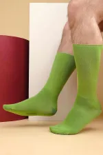 Men's Bamboo Single Diabetic Elastic-Free Ankle Socks Green