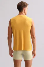 Mısırlı BAMBOO ZEUS LUXURY Regular Fit V-Neck Athletic Tank Top/T-Shirt Mustard