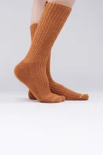 Chaussettes simples en coton éponge pour femmes égyptiennes, couleur moutarde