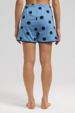 Mısırlı Women's Modal Knit Polka Dot Shorts Baby Blue