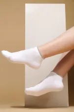 Mısırlı Women's Modal Single Summer Sneaker Socks White