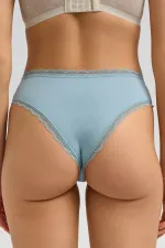 Mısırlı Modal Dantelli Cheeky Külot AÇIK MAVİ
